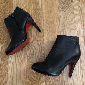 Christian Louboutin Black Leather Booties